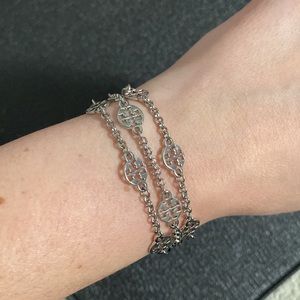 Tory Burch Triple Strand Silver Bracelet
